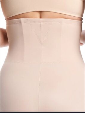 Naomi & Nicole Nude/Tan High Waist  Shapewear SNonslipBriefs Corset Hooks Medium